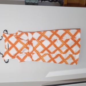 Orange & White Sleeveless Dress sz. 6